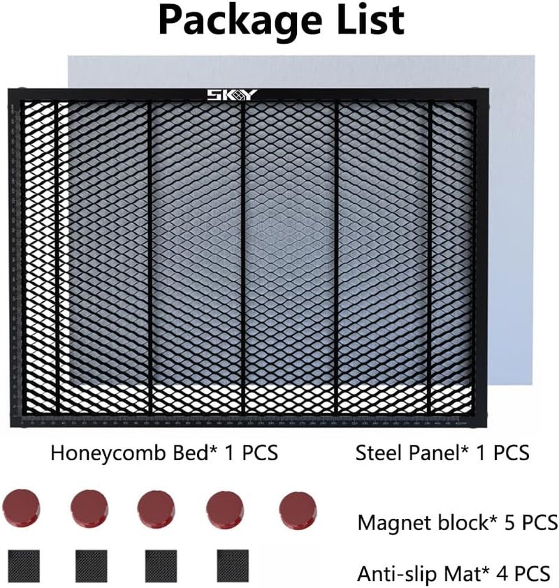Skouphy Upgrade Oxide Coating Honeycomb Working Table 460x346mm, Laser Honeycomb Bed with Magnets and Anti-Slip Pads for Falcon A1 and A1 Pro，Honeycomb Working Panel18.1"x 13.6"x 0.6" - Image 2